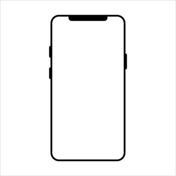 Mobile phone icon Illustration.Mobilephone with blank screen. vector