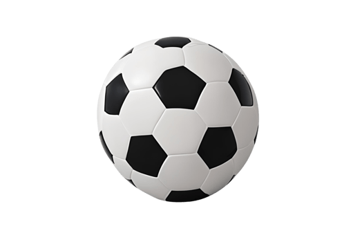 Classic black and white soccer ball with a textured surface, perfectly isolated. png
