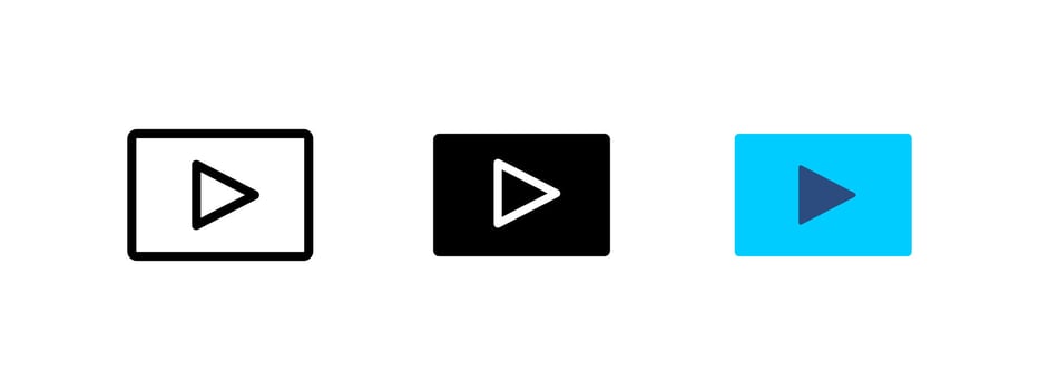 Media player icon. play button symbol. Digital streaming illustration. Multimedia control pictogram. Online entertainment and web interface concept. vector