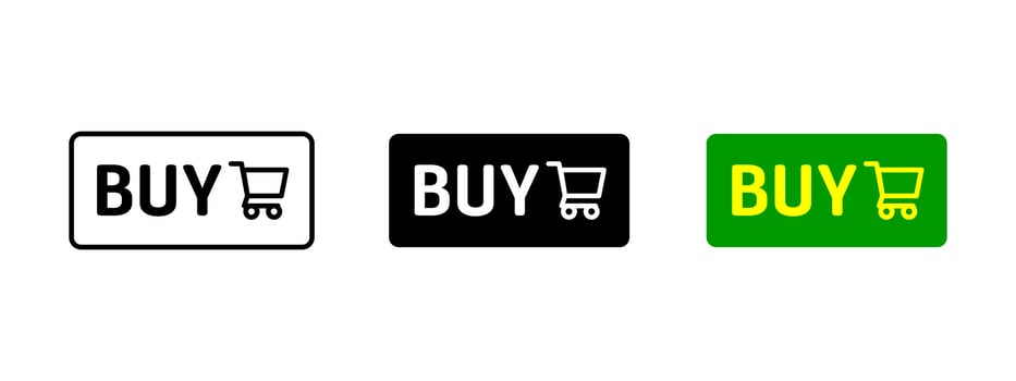Buy button icon. Online shopping symbol. E-commerce and digital purchase illustration. Shopping cart pictogram. Secure transaction and web store checkout concept. vector