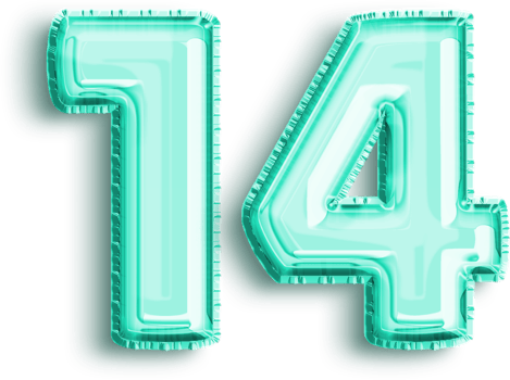 14 Turquoise Anniversary Balloon Decor png