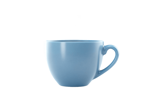 Blue Ceramic Coffee Cup with Steam png