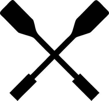 Monochrome Rowing Oars Icons for Graphic Design vector