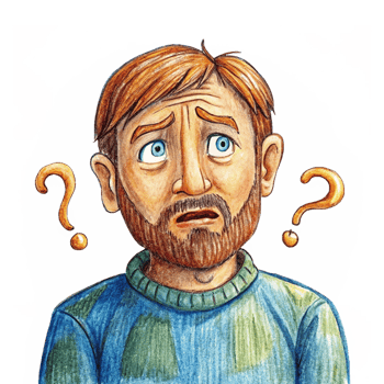 Transparent image of confused man looking around png