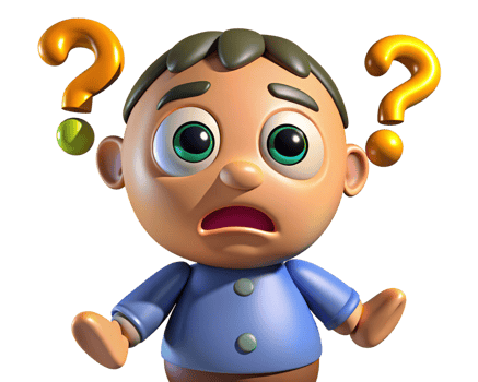 Man scratching chin in confusion with question marks png