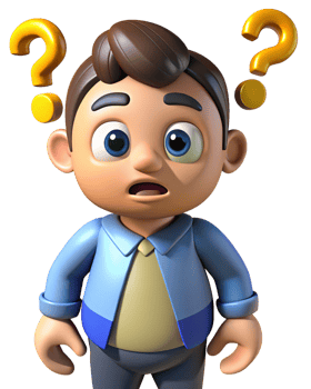 Transparent background confused male character png