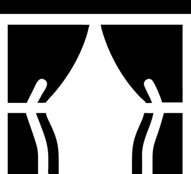 Simple and Clean Stage Curtains Icon Collection vector