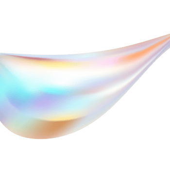 A white and blue bubble with a rainbow effect png