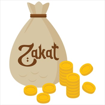 Zakat illustration with coin icon vector