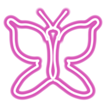 Pink neon butterfly png