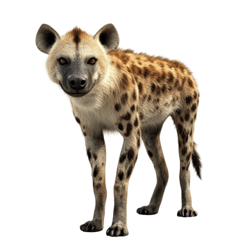 Spotted Hyena Standing Isolated on Transparent Background png