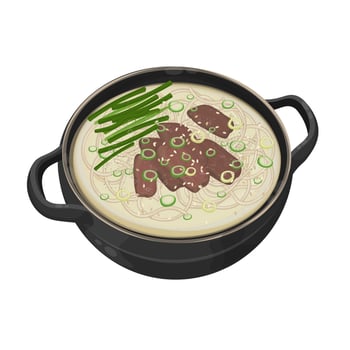 Illustration Logo Clipart Cooking Seolleongtang Korean beef bone soup vector