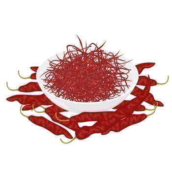 Illustration Logo Clipart Spicy Dry Chili Thread or Silgochu For Garnish Food vector