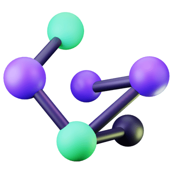 3D Render Colorful Molecular Structure Model for Education png