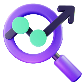 3D Render Innovative Data Analytics Icon for Visual Representation png