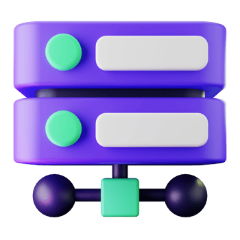3D Render Stylish 3D Database Icon for Digital Use png