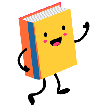 Cute smiling book cartoon character, perfect for school and education designs png