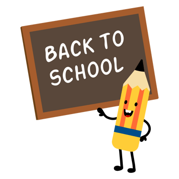 Cute pencil character with back to school sign, perfect for education projects and promotions png