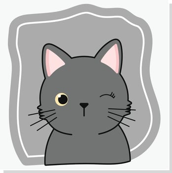 Cut Cat grey Art and Illustration vector