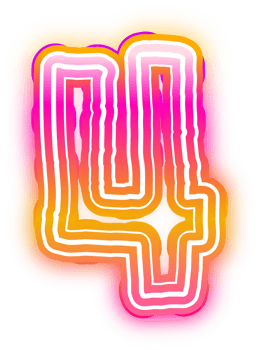 Gradient Neon Number 4 png