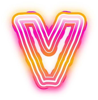 Gradient Neon Letter v on transparent background png