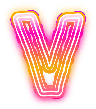 Gradient Neon Letter V png