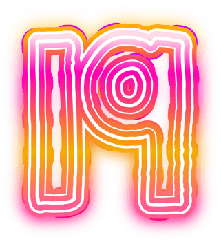 Gradient Neon Number 19 png