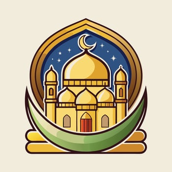 islamic mosque logo design background, vector
