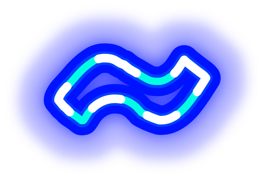 blue neon sign with a curved line png
