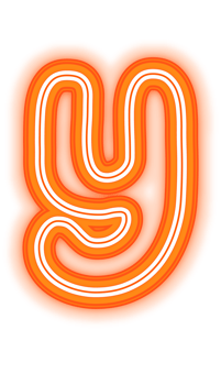 Neon Orange Letter Y png