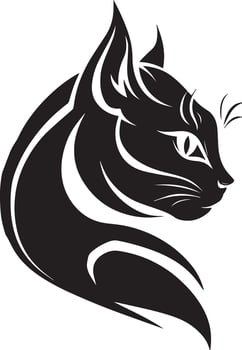 Cat Head Modern Feline Design vector