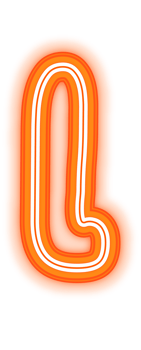 Neon Orange Alphabetical Letter L png