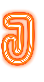 Neon Orange Letter J png