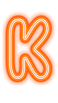 Neon Orange Letter K png