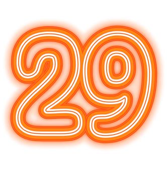 Neon Orange Number 29 png