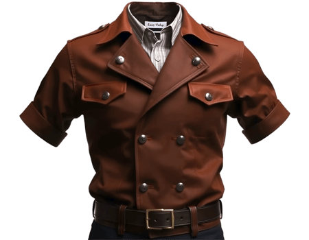 Brown jacket on a mannequin isolated on a transparent background png
