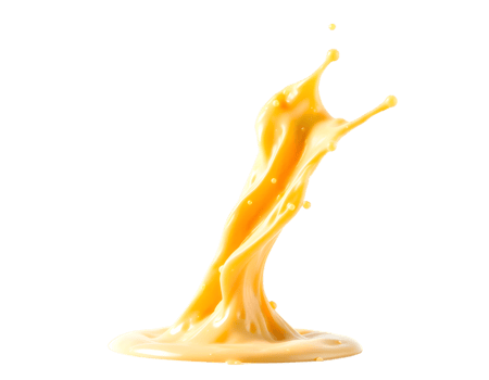 Realistic yellow juice splash isolated on transparent background png
