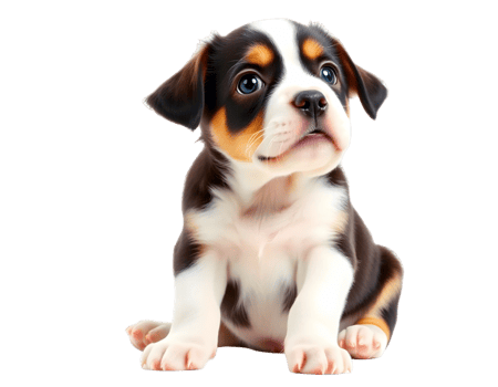 Cute puppy isolated on transparent background png
