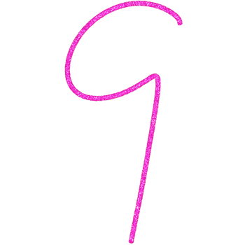 Glitter Number 9 png