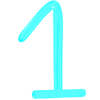 Neon number 1 png