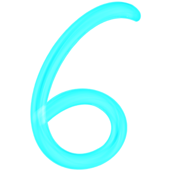 Neon number 6 png