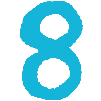 Blue Number 8 png
