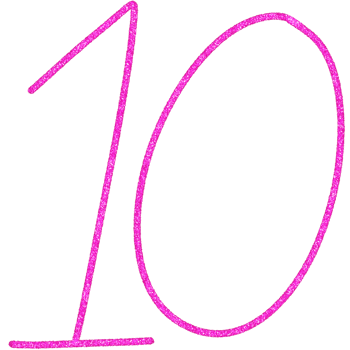 Glitter Number 10 png