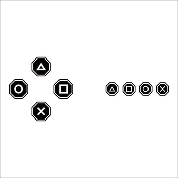 playstation cross, triangle square, circle design game symbol icon on white background. vector