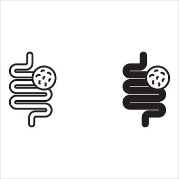 Colorectal cancer icon. Outline style. . Isolate on white background. vector