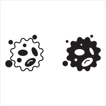 Cancer cell icon set, cancer disease illustration on white background. vector