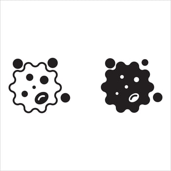 Cancer cell icon set. cancer disease illustration on white background vector