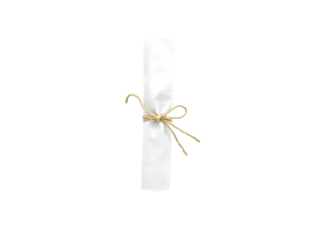 White paper roll tied with twine isolated on transparent background png