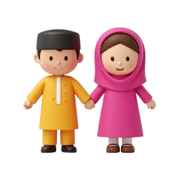A couple in islamic clothing holding hands png