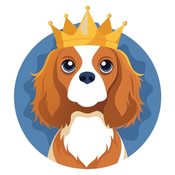 Royal Cavalier King Charles Spaniel A Cute and Elegant Dog Wearing a Crown Like a True King vector
